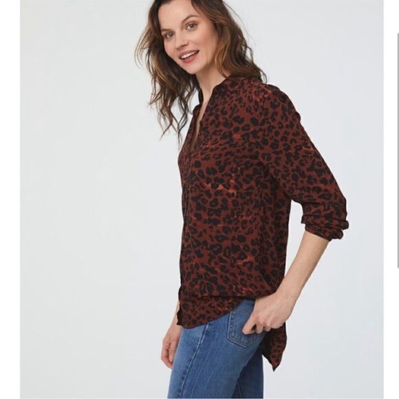 Beach Lunch Lounge Leopard Alanna Button Up Shirt NEW - Picture 9 of 9